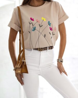 Beige Flowers T-Shirt
