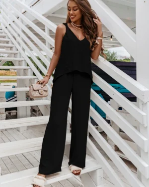 Black Stanley Set: Top + Trousers